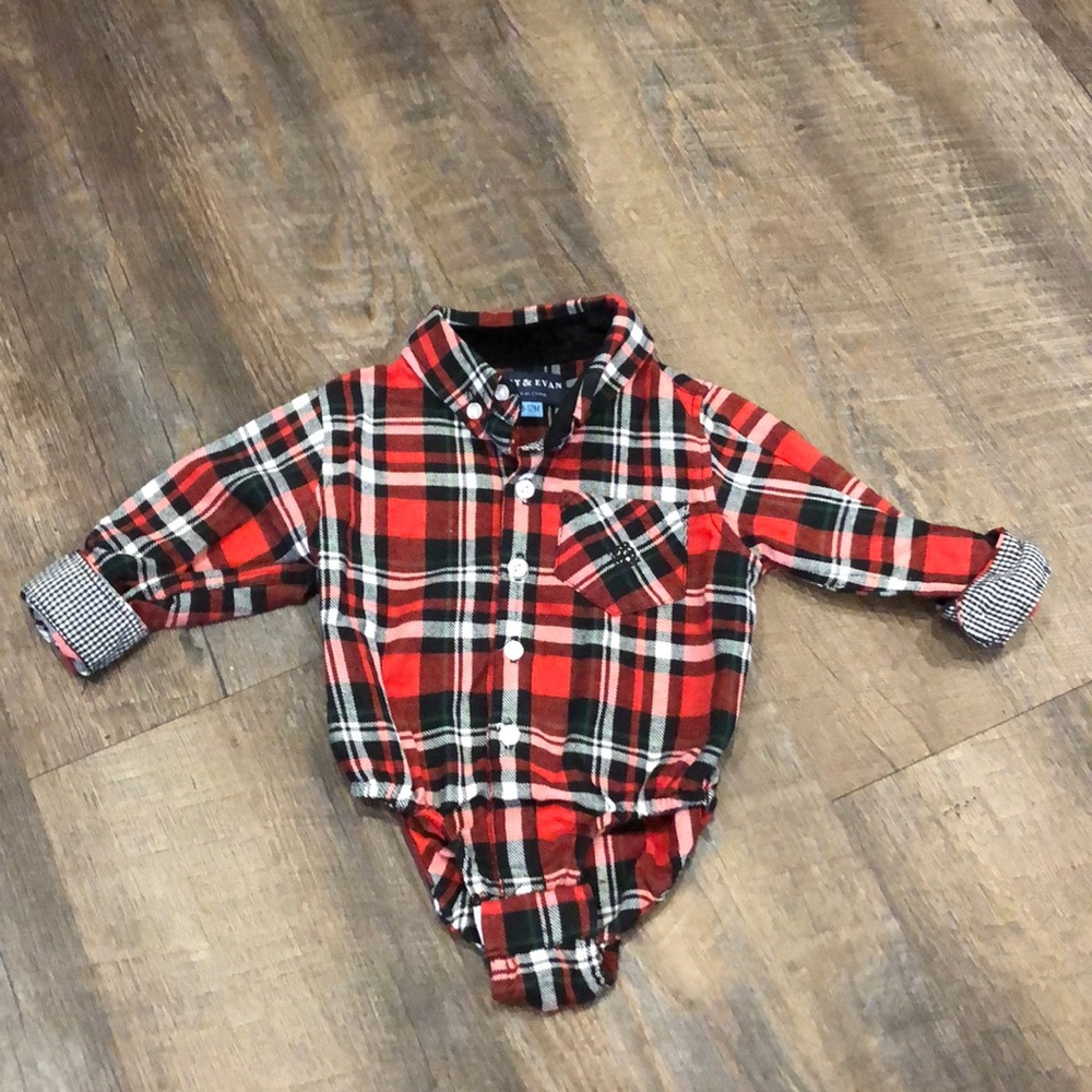Andy & Evan Button Down Onesie - 9-12M